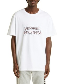 Alexander McQueen Oversize Logo Graphic Tee in White/Mix at Nordstrom