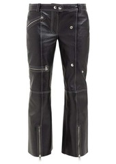 Alexander McQueen Panelled kick-flare leather trousers
