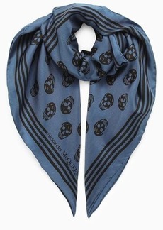 Alexander McQueen Petroleum foulard in with skulls print