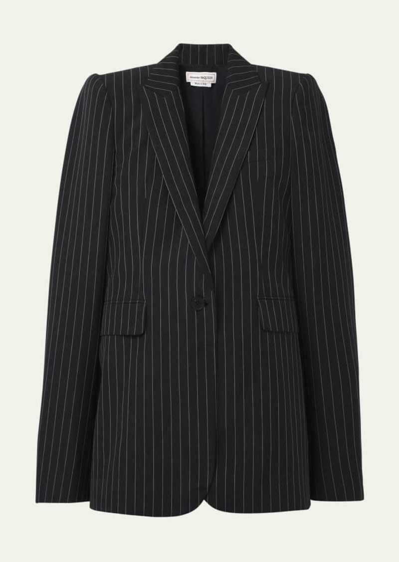 Alexander McQueen Pinstripe Single-Breasted Blazer