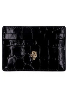 ALEXANDER MCQUEEN PRINTED LEATHER CARD HOLDER