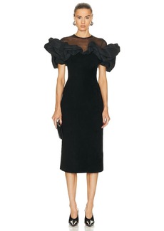 Alexander McQueen Ruffle Midi Dress