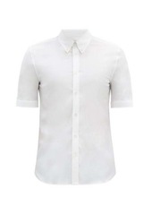 Alexander McQueen Short-sleeved cotton-blend poplin shirt