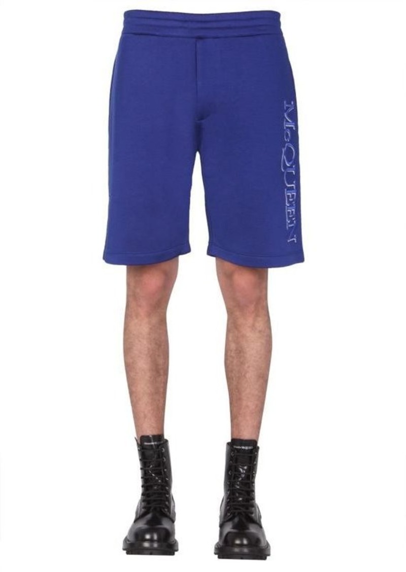 ALEXANDER MCQUEEN SHORTS WITH EMBROIDERED LOGO