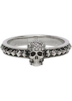 Alexander McQueen Silver Pave Skull Ring