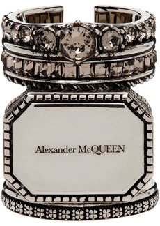 Alexander McQueen Silver Stacked Signet Ring