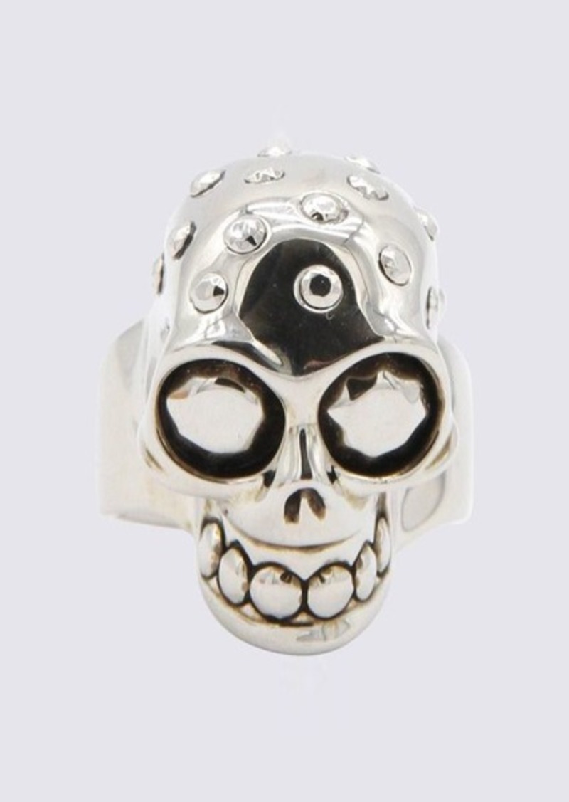 ALEXANDER MCQUEEN SILVER-TONE BRASS THE JEWELLED SKULL RING