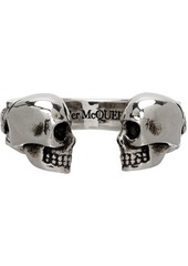 Alexander McQueen Silver Twin Skull Ring