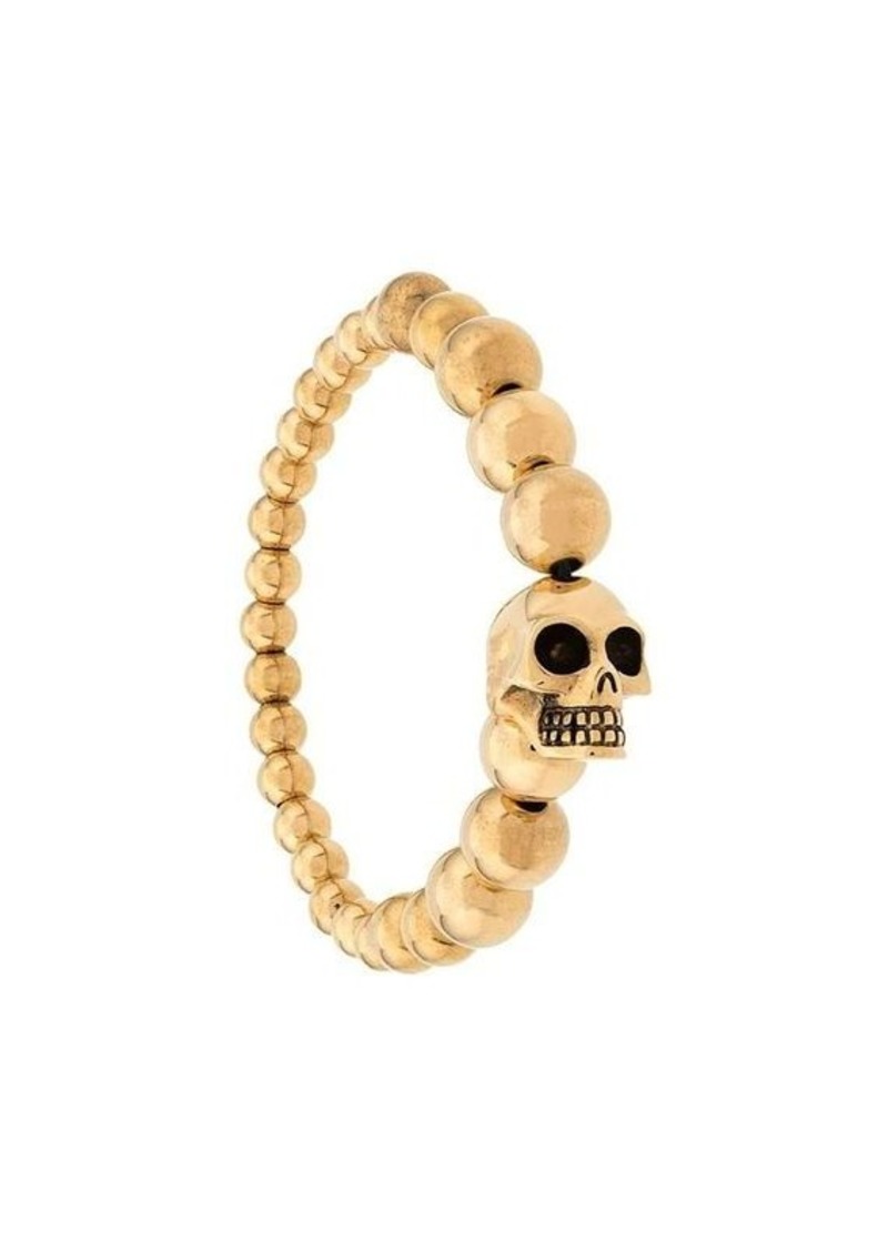 ALEXANDER MCQUEEN Skull Bracelet with Pearls In Gold