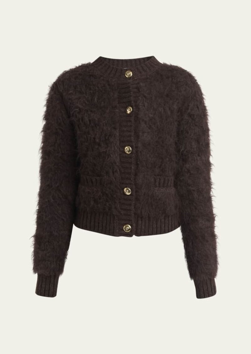 Alexander McQueen Skull Button Wool Cashmere Cardigan