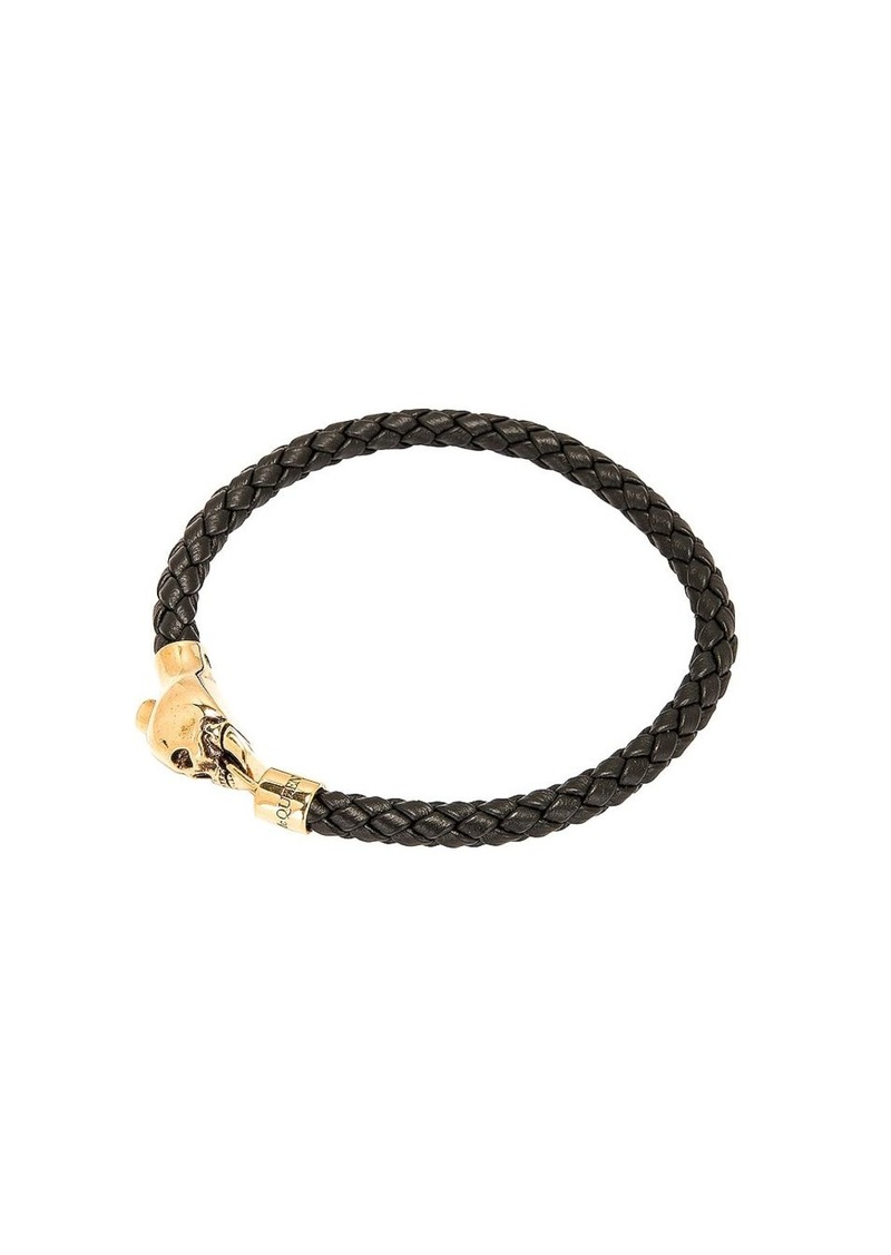 Alexander McQueen Skull Chain Leather Bracelet