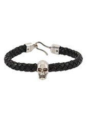Alexander McQueen Skull Corded Leather Bracelet