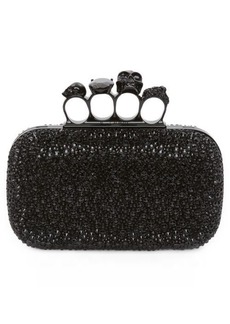 Alexander McQueen Skull Crystal Embellished Four-Ring Box Clutch