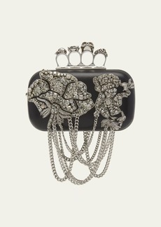 Alexander McQueen Skull Crystal-Embellished Fringe Clutch Bag