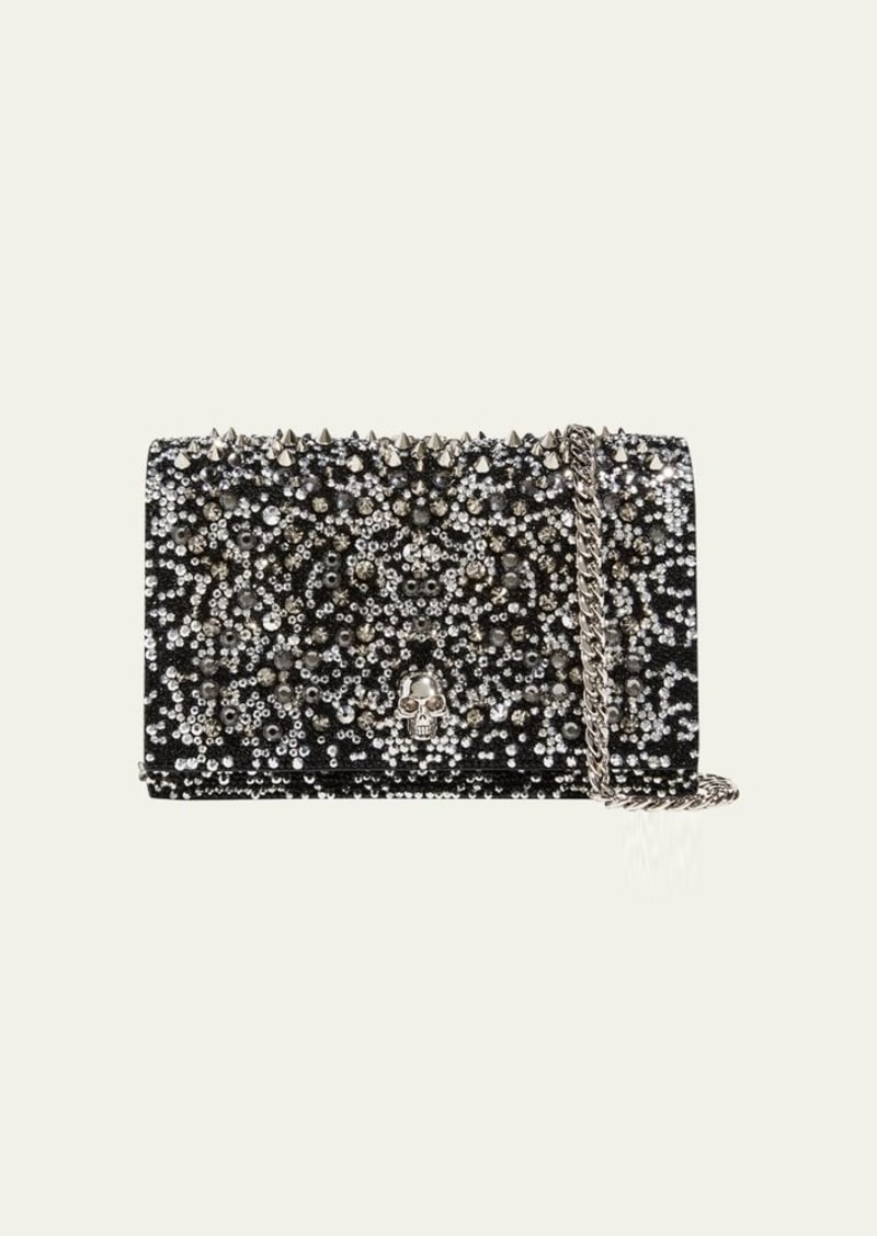 Alexander McQueen Skull Mini Crystal Chain Crossbody Bag