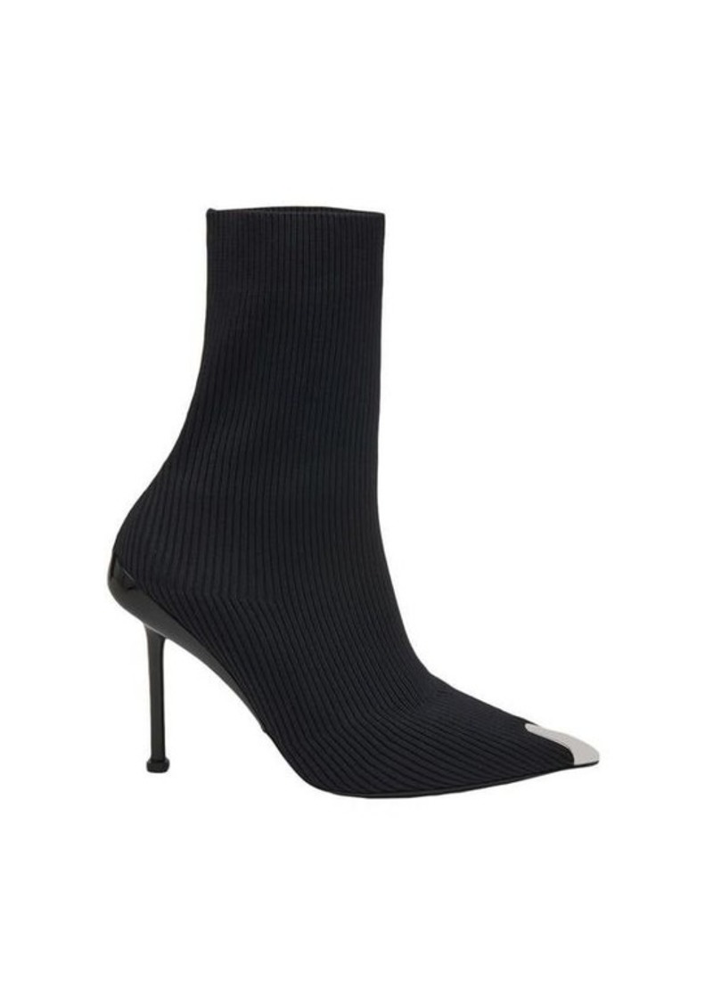 ALEXANDER MCQUEEN Slash Knitted Ankle Boots in /Silver