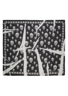 Alexander McQueen Slash Skull Print Silk Scarf