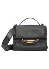 Alexander McQueen Small Double Flap Leather Shoulder Bag in Black/Red at Nordstrom
