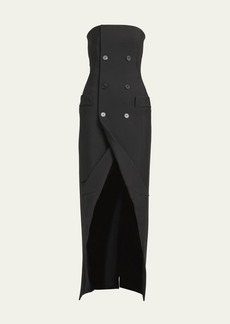 Alexander McQueen Strapless Double-Breasted Blazer Dress