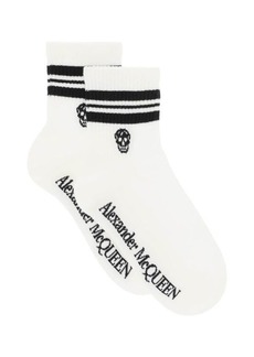 Alexander mcqueen stripe skull sports socks
