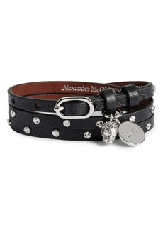 Alexander McQueen Studded Leather Wrap Bracelet