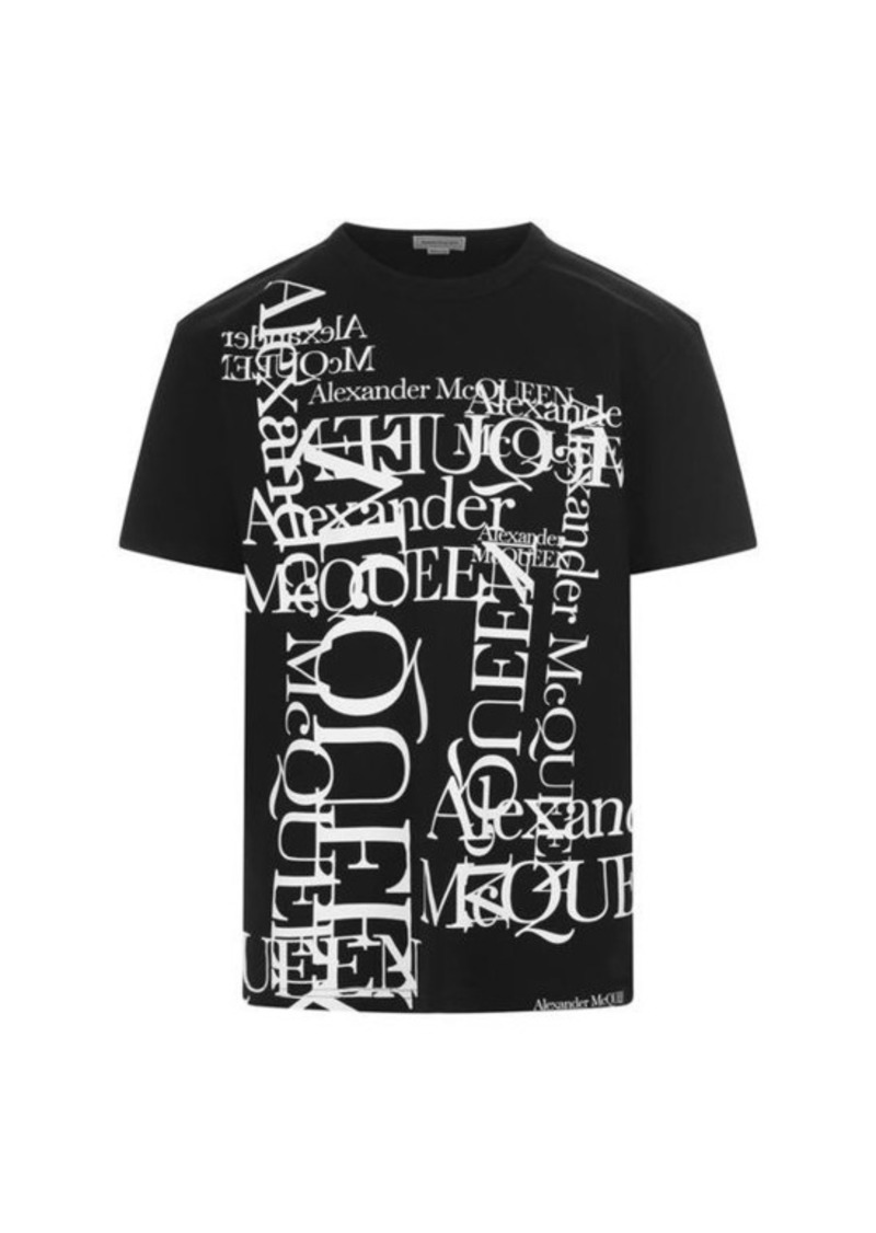 ALEXANDER MCQUEEN T-Shirt With White Lettering Logo On Chest