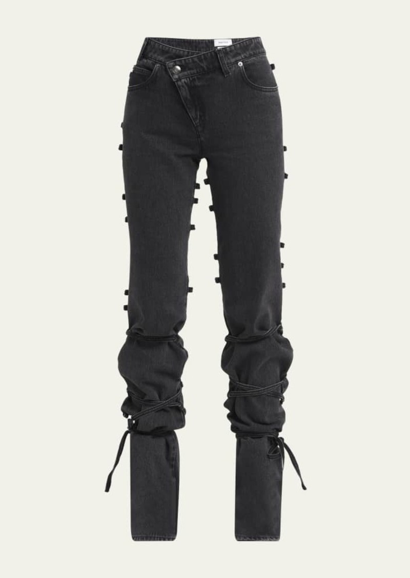 Alexander McQueen Tie and Knot Straight Leg Denim Pants