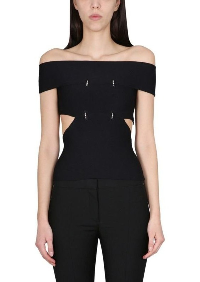 ALEXANDER MCQUEEN TOP WITH CUT-OUT DETAILS