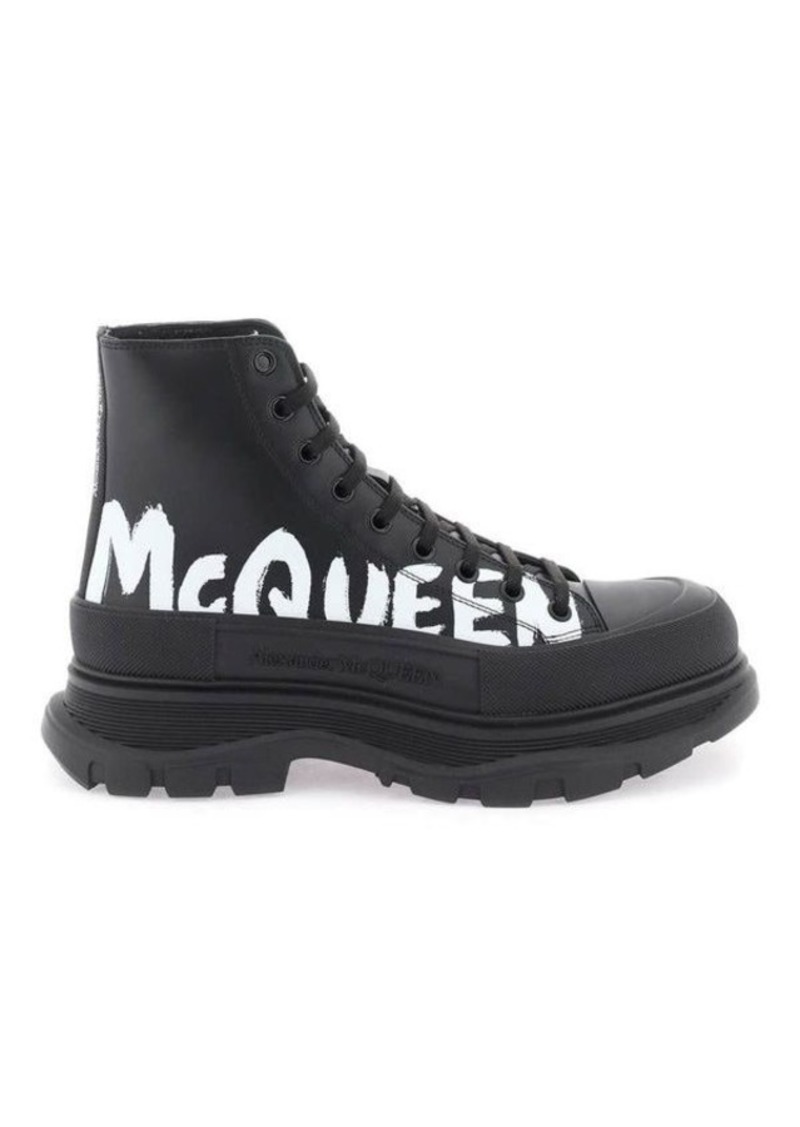 Alexander mcqueen 'tread slick graffiti' ankle boots
