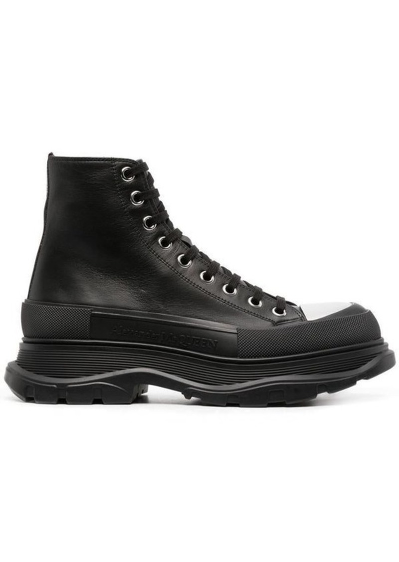 ALEXANDER MCQUEEN Tread Slick leather ankle boots
