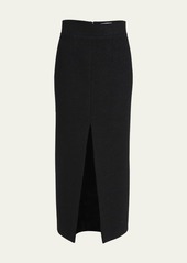 Alexander McQueen Tweed Pencil Midi Skirt with Front Slit