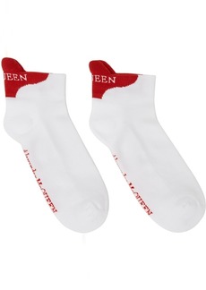 Alexander McQueen White & Red Signature Socks