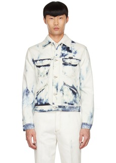Alexander McQueen White Blue Sky Denim Jacket