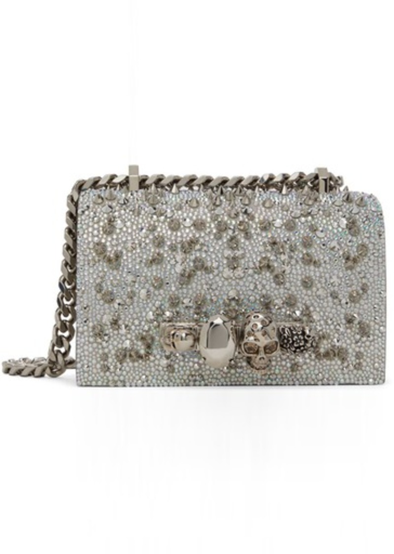 Alexander McQueen White Mini Jewelled Shoulder Bag