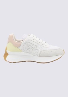 ALEXANDER MCQUEEN WHITE PINK AND YELLOW SPRINT RUNNER SNEAKERS
