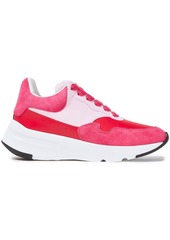 Alexander Mcqueen Woman Runner Suede-trimmed Leather Sneakers Red