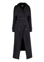 ALEXANDER MCQUEEN WOOL AND COTTON TRENCH COAT