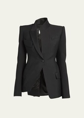 Alexander McQueen Wool Upside-Down Blazer Jacket