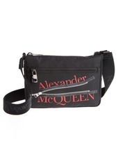 Alexander McQueen Zipper Logo Camera Bag in Black/Red at Nordstrom