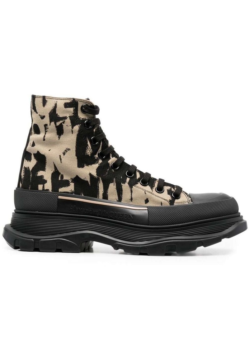 Alexander McQueen Graffiti Tread canvas boots