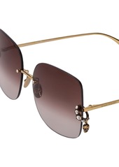 Alexander McQueen Am0390s Jeweled Metal Sunglasses