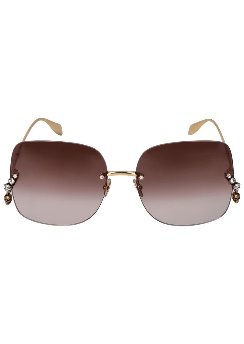 Alexander McQueen Am0390s Jeweled Metal Sunglasses