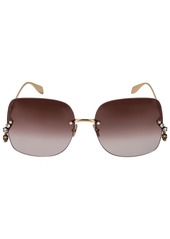 Alexander McQueen Am0390s Jeweled Metal Sunglasses