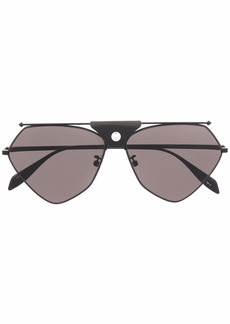 Alexander McQueen angular pilot-frame sunglasses