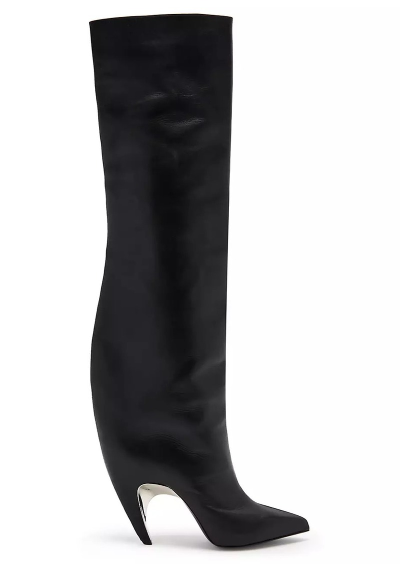 Alexander McQueen Armadillo 105MM Leather Thigh-High Boots