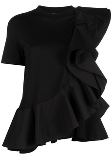 Alexander McQueen asymmetric ruffled T-shirt