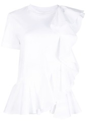 Alexander McQueen asymmetric ruffled T-shirt