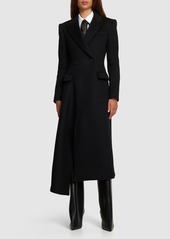 Alexander McQueen Asymmetric Wool Long Coat