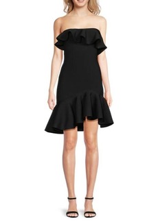 Alexander McQueen Bandeau Flounce Mini Dress