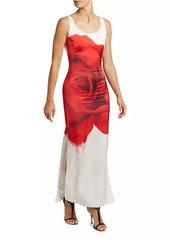 Alexander McQueen Bleeding Rose Silk Gown